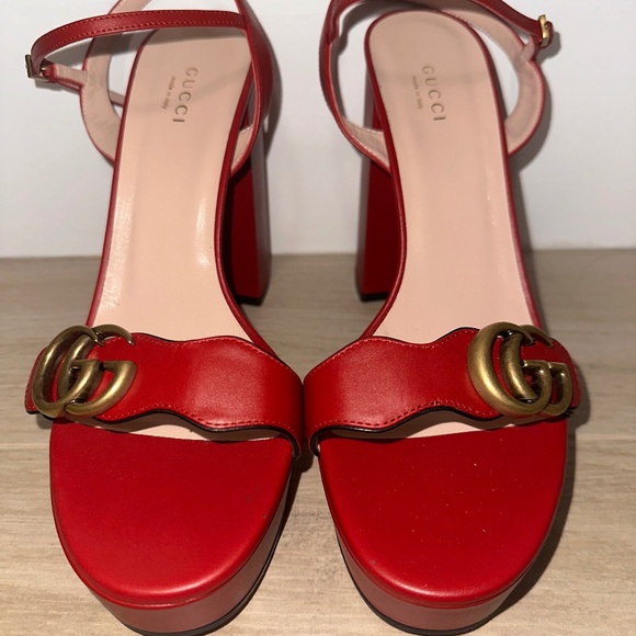 Gucci Marmont 85 Platform Heels - Picture 1 of 11